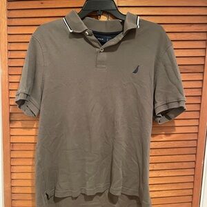 Nautica Men’s Green Collared Business Casual Workwear Golf Polo Sz L